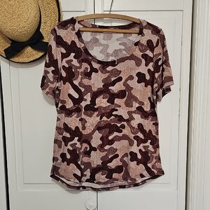 Camouflage Short Sleeve Women's Top